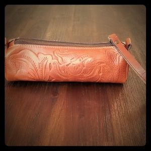 Patricia nash stamped leather clutch